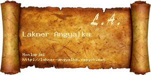 Lakner Angyalka névjegykártya